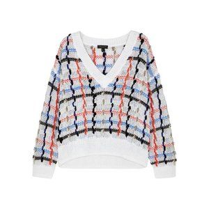 Rag & Bone Lloyd V Neck Plaid Sweater